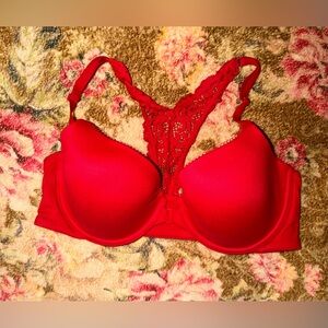 Victoria's Secret Vibrant Red Lace Racerback Bra